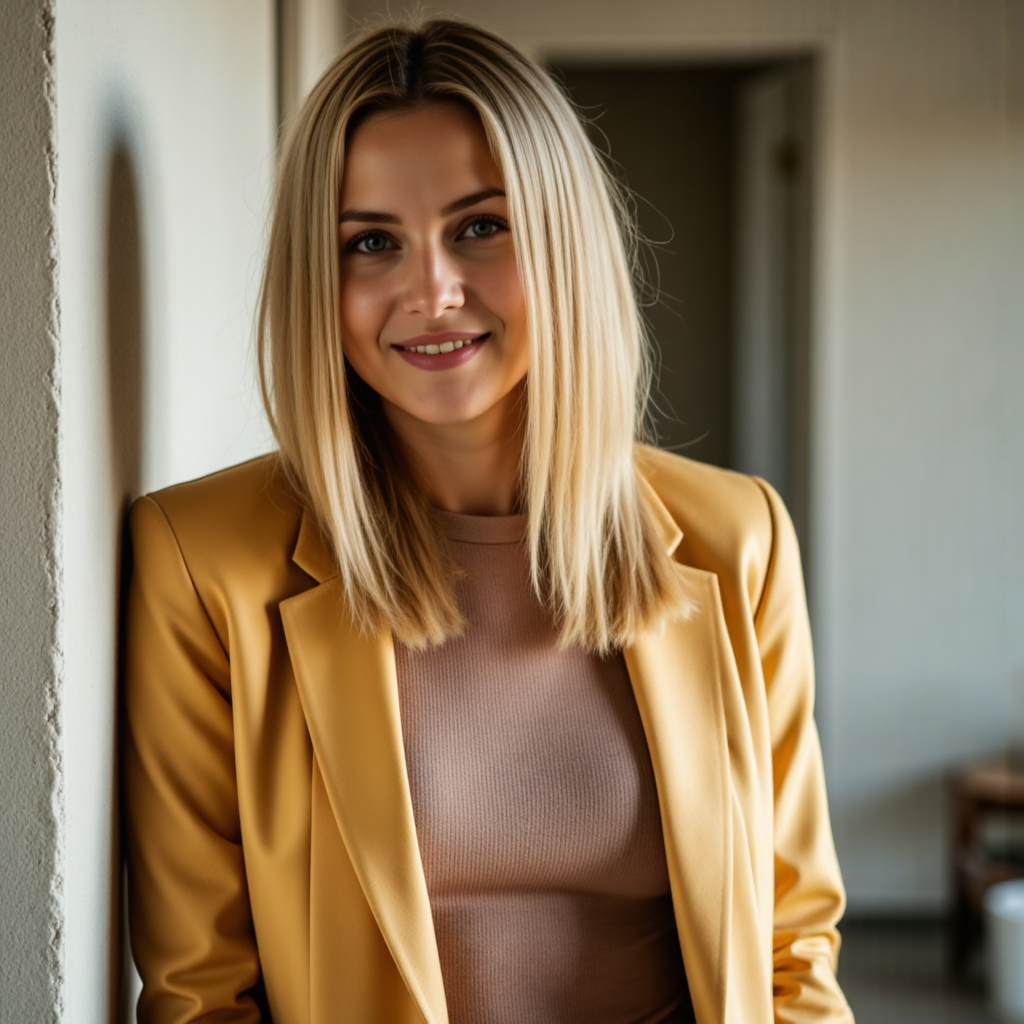 Утренняя фотосессия AI: Блейзер и Улыбка - Фотосессия с ИИ AIQA