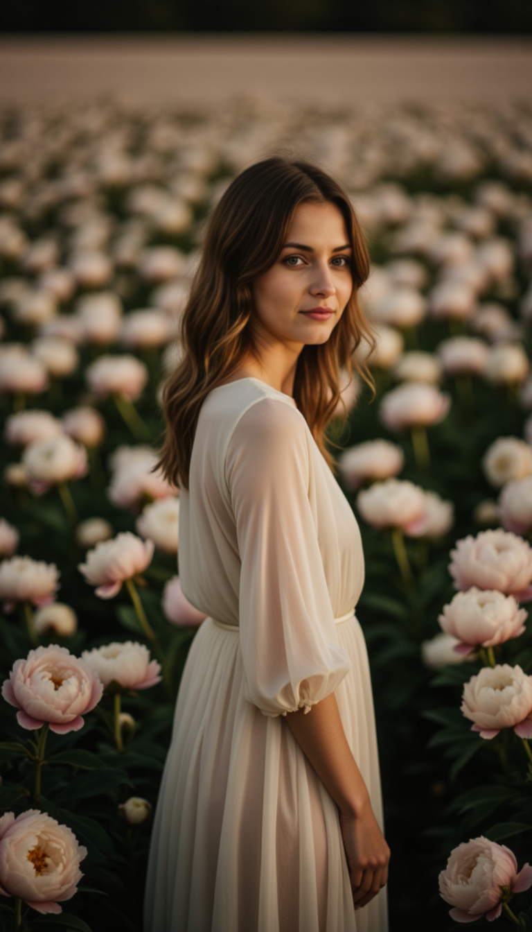 Пионы & Нежность: Романтика Фото с Canon R6
 - Фотосессия с ИИ AIQA