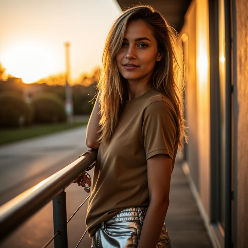Нейро Фото: Портрет Streetwear в Золотой Час - Фотосессия с нейросетью