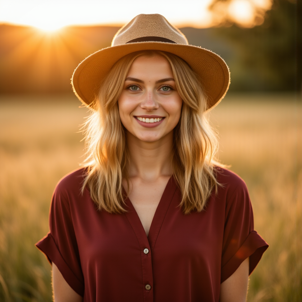 AI фото: пастораль в бордо и свете 85mm - Фотосессия с нейросетью