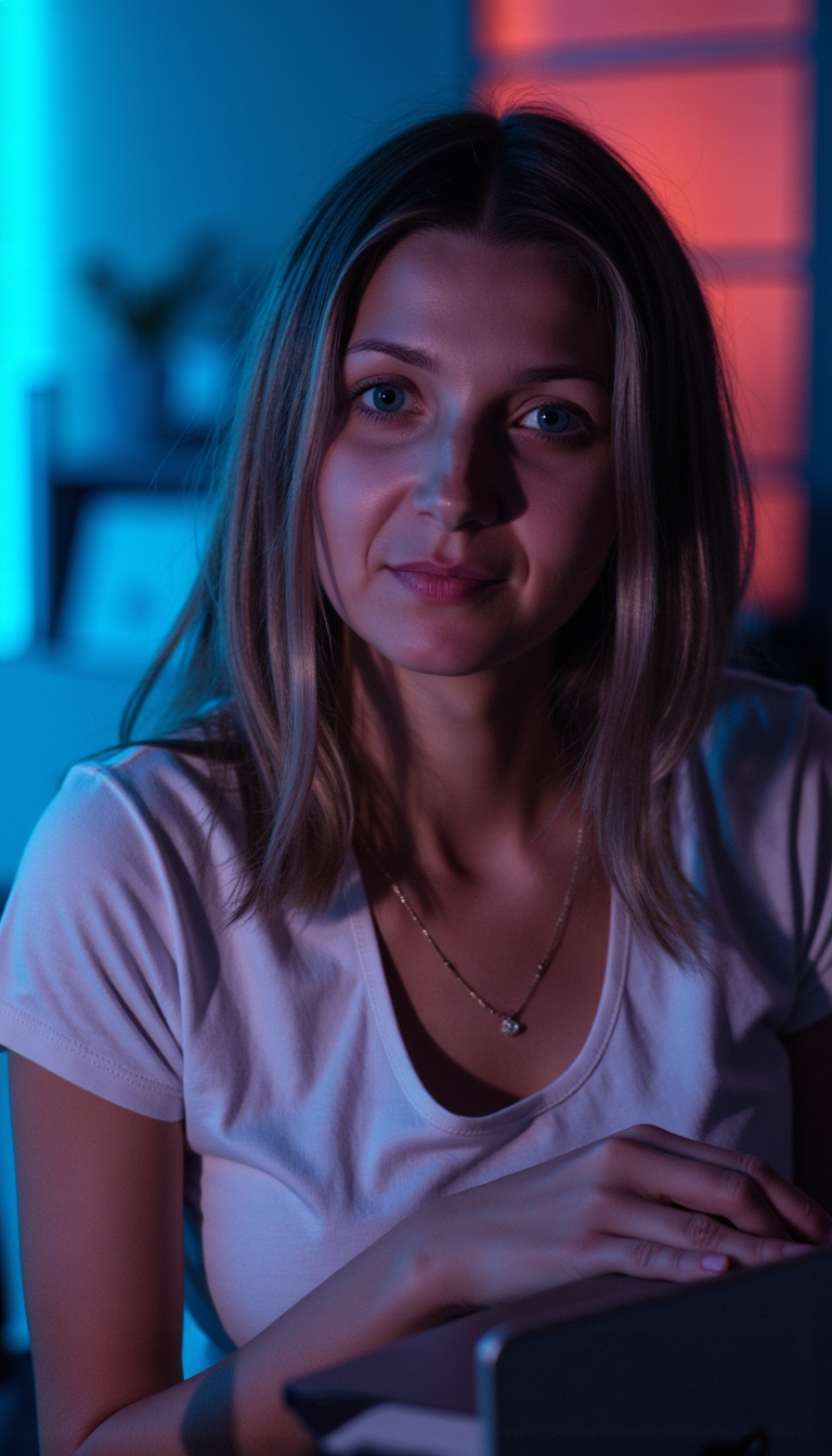 AI Фото для соцсетей: Съемка Sony A1, Rim Lighting
 - Фотосессия с ИИ AIQA