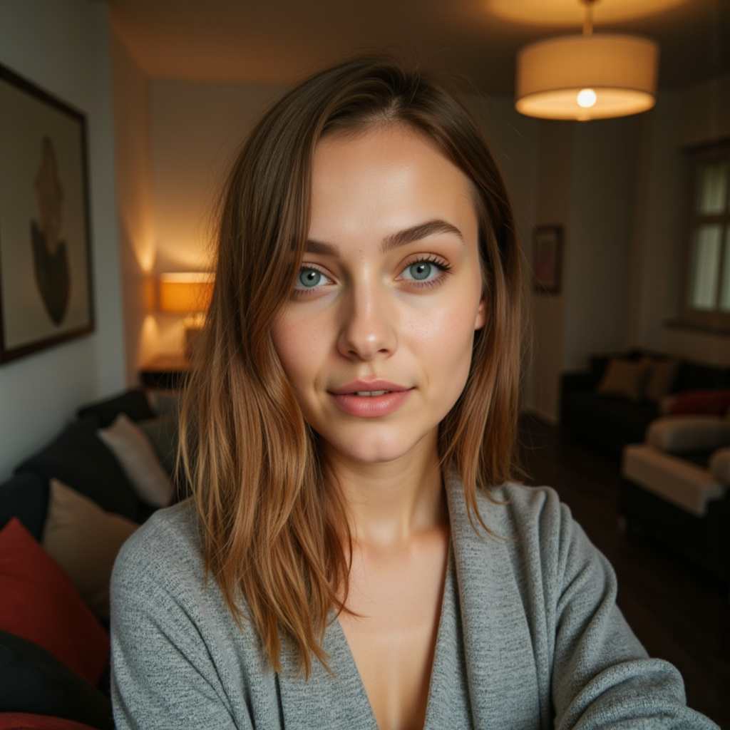 AI портрет: уют в сером. - Фотосессия с ИИ AIQA