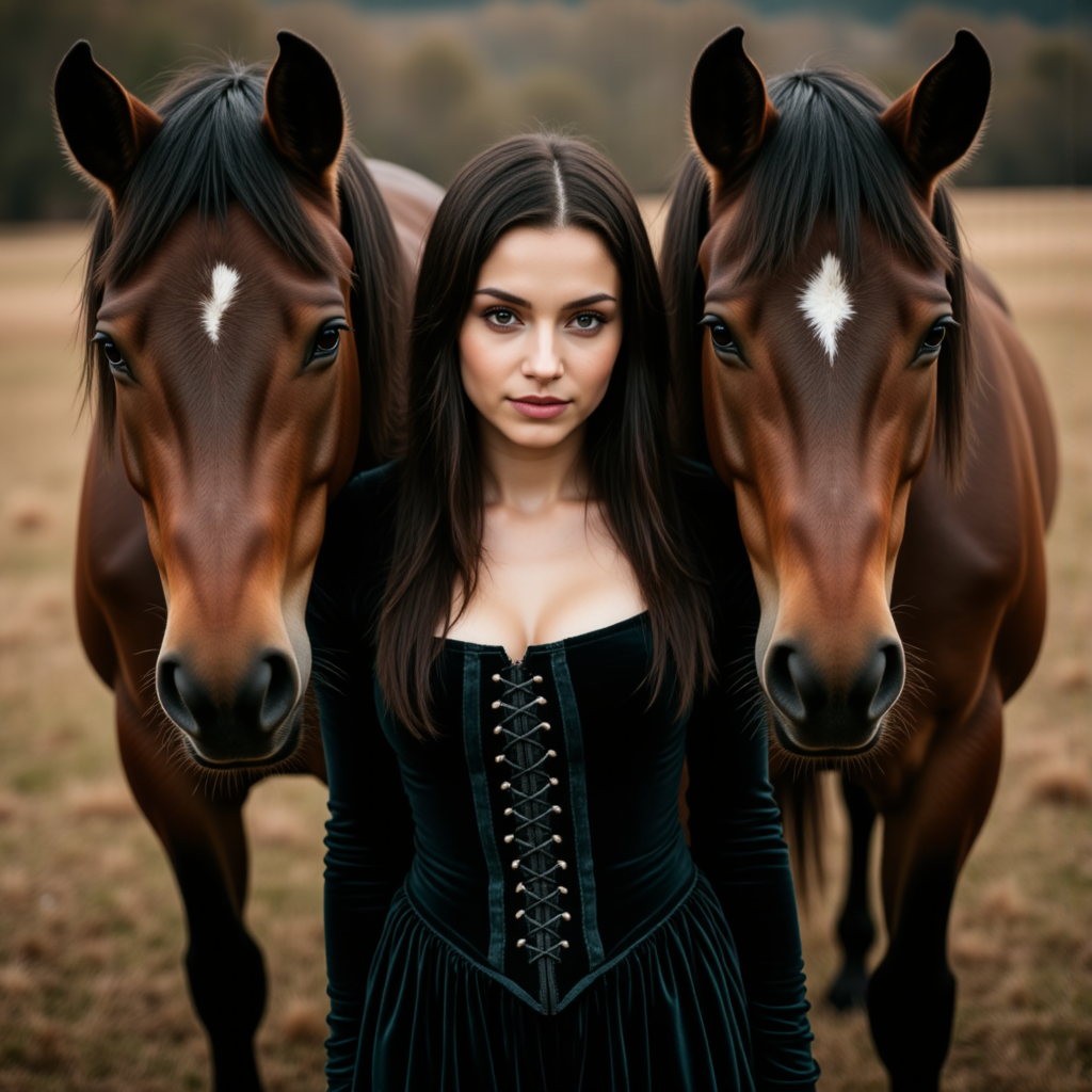Готика & Лошади: Серия Портретов (AI) - Фотосессия с нейросетью