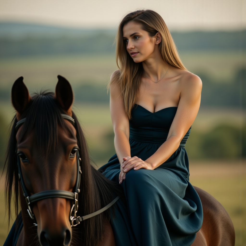 Нуар-Фотосессия Верхом: Загадка и Стиль - Фотосессия с нейросетью