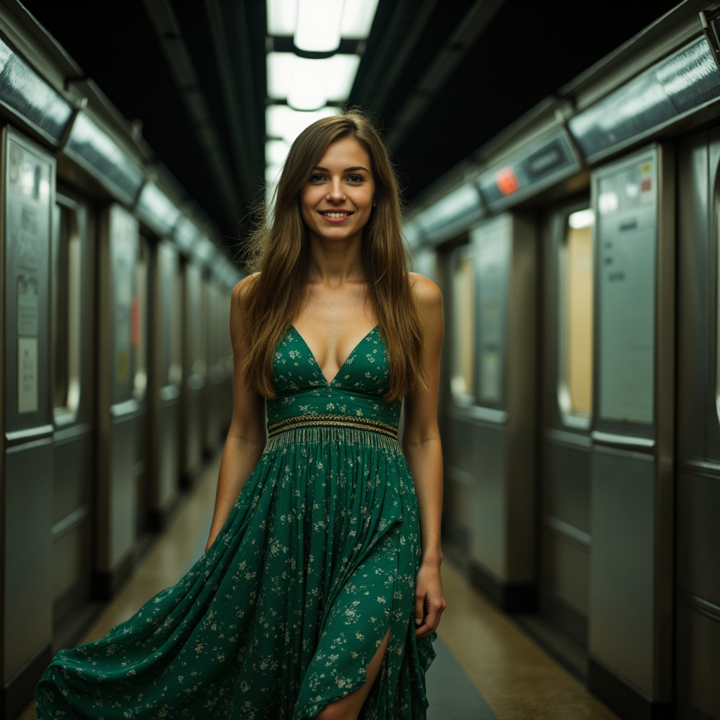 Богемная фотосессия в метро: Шик и стиль - Фотосессия с нейросетью