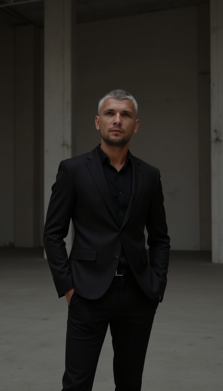 Деловой портрет: минимализм, low-key, взгляд (экстрим)
 - Фотосессия с ИИ AIQA