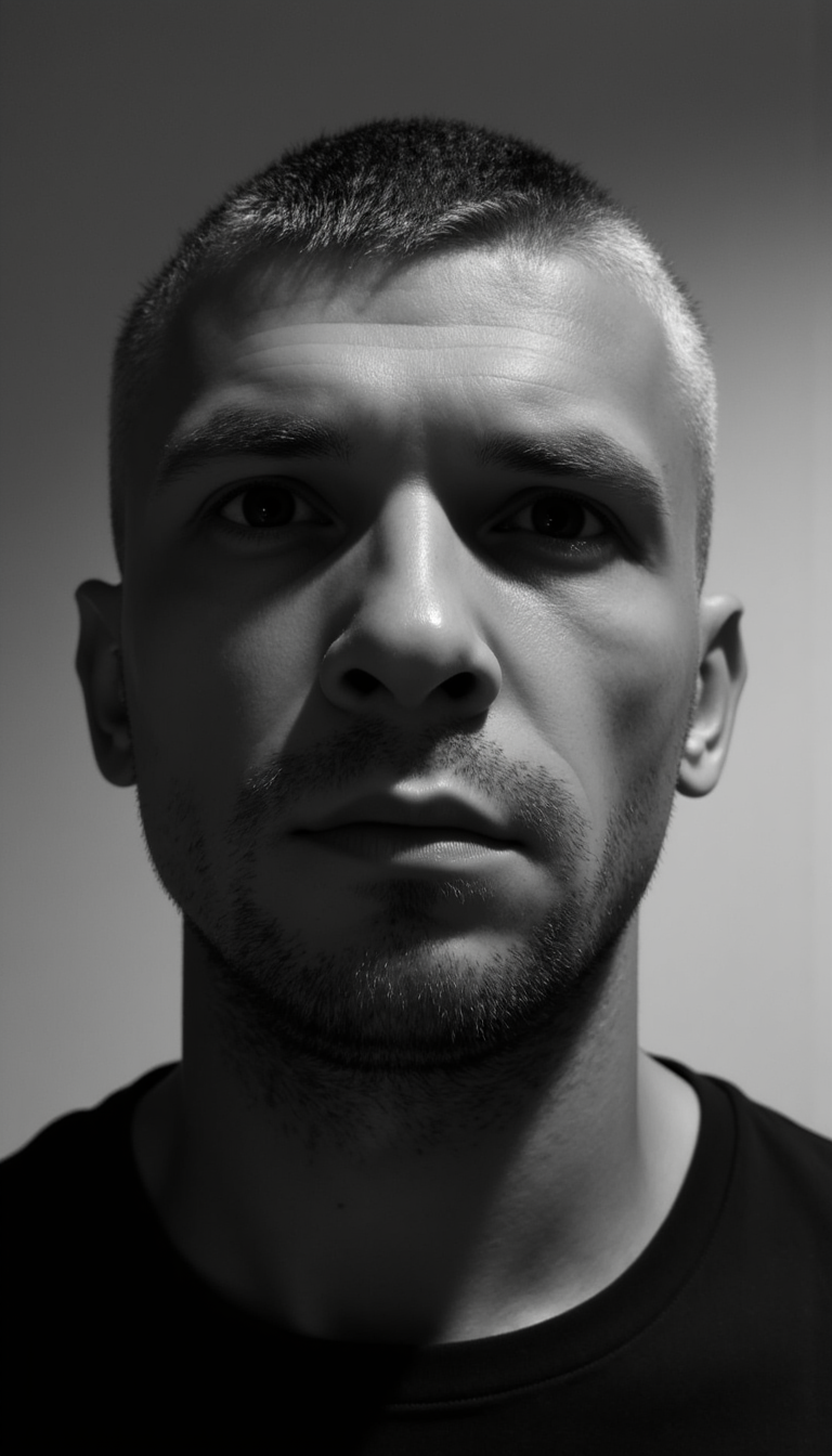 AI Ч/Б Портрет: Крик, Canon EOS R5, Студия
 - Фотосессия с ИИ AIQA