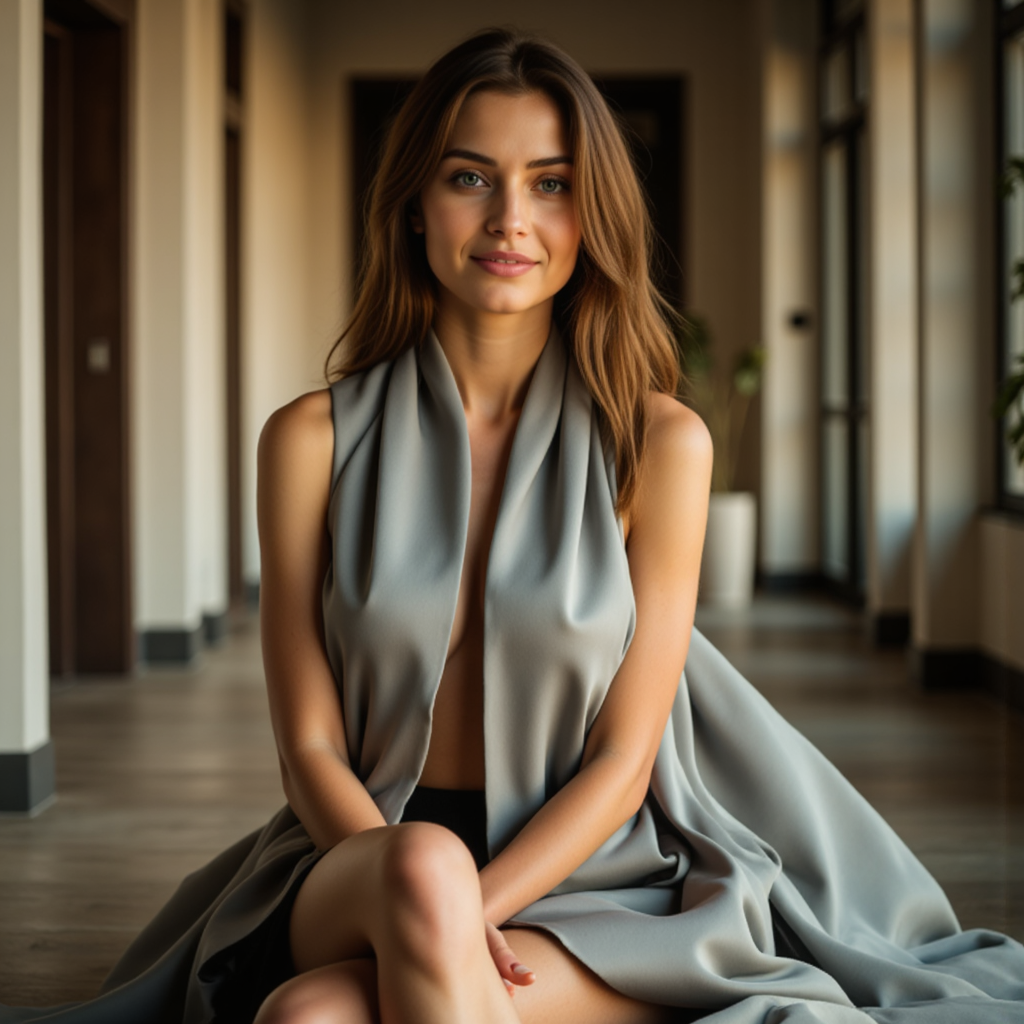 Дерзкая мода: Шелковая скульптура в RAW-фото
 - Фотосессия с нейросетью
